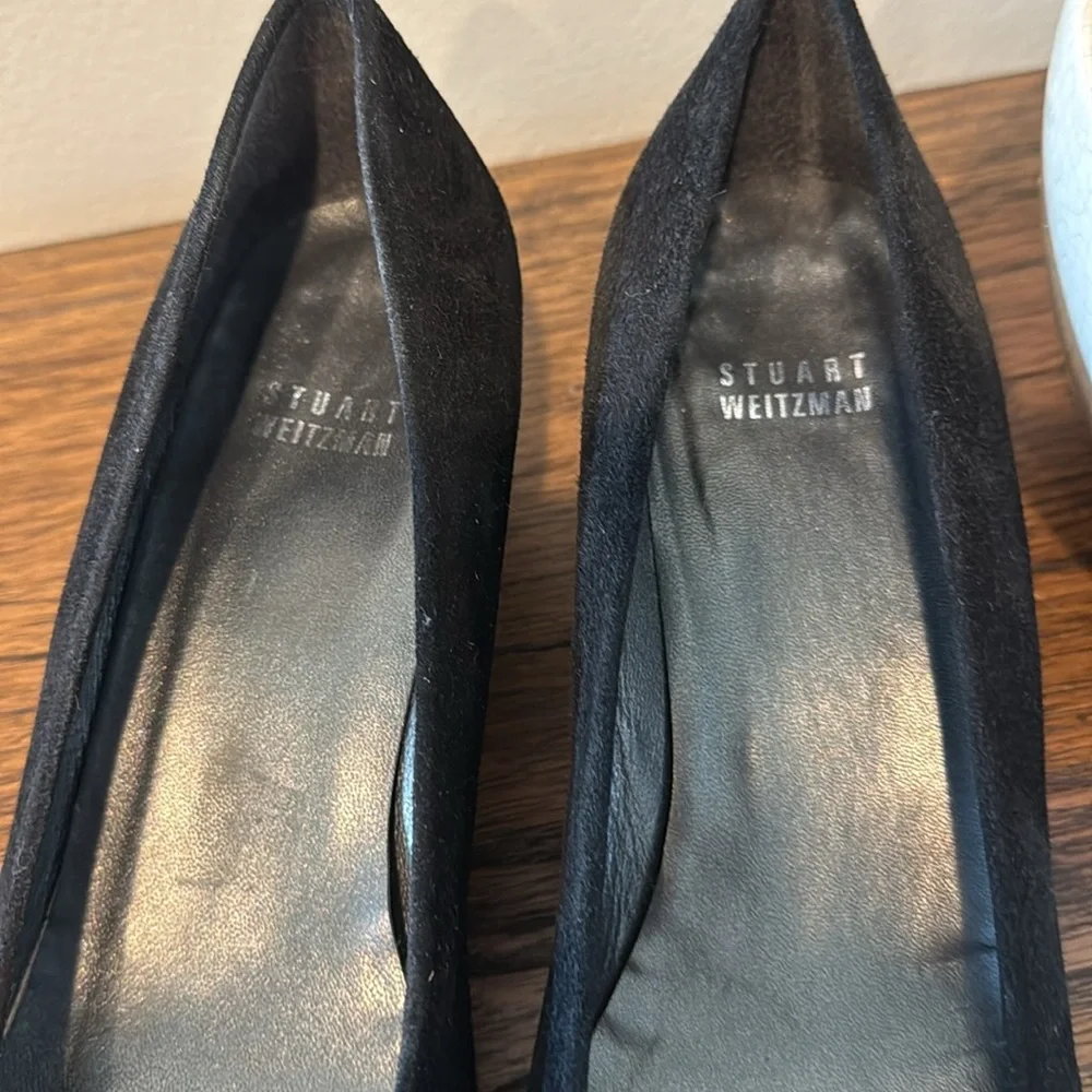 Stuart Weitzman‎ Suede Studded Access Heels Wedge 8N - Picture 4 of 13